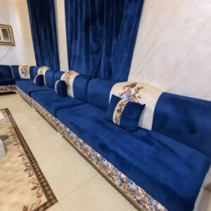 كنبة خشب زان مقاس 70x70x220 - قماش كتان